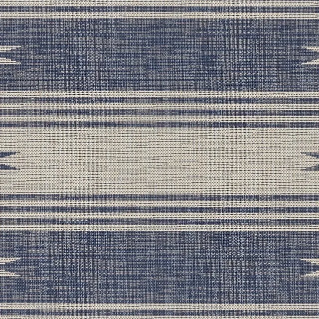 Blue Momeni Contemporary Indoor/Outdoor Riviera Desert Rug in Blue, 3'3" x 5' For Sale - Image 8 of 9