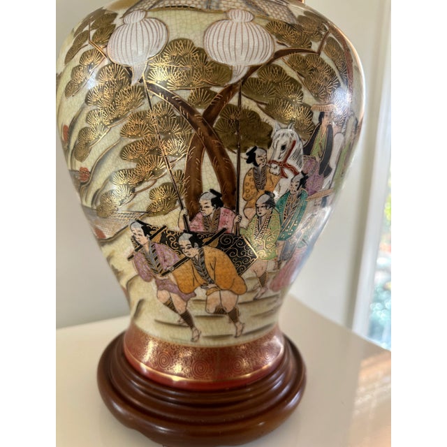 Set of Two Early 20th Century Fujita Kutani Porcelain Mt. Fuji Lamps For Sale - Image 4 of 12