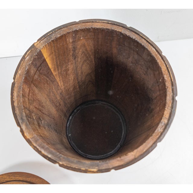 Mid-Century Modern Walnut Ice Bucket or Trash Can by Vermillion For Sale - Image 11 of 13