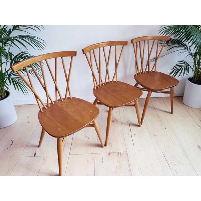 Vintage Candlestick Chairs by Lucian Ercolani for Ercol, 1960s, Set of 3 For Sale - Image 6 of 18