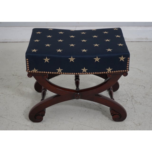 Age: Approx: 50 Years Old Details: Quality Construction Brand New Blue & Gold Star Print Upholstery Tack Head Trim...