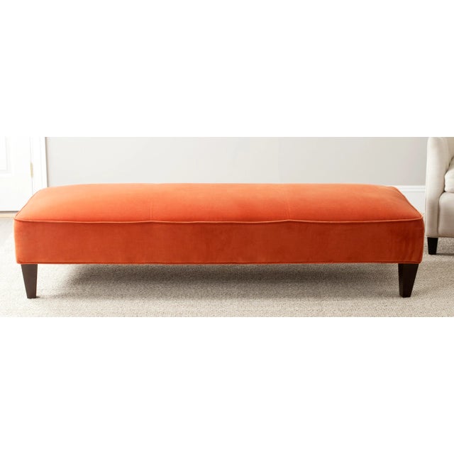 Lounging Bench in Pumpkin Orange & Espresso For Sale - Image 4 of 5