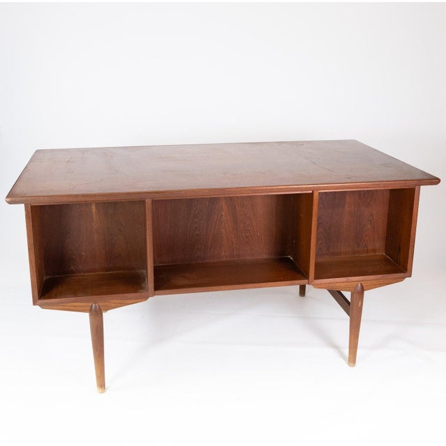 Brown Danish Teak Desk, 1960s For Sale - Image 8 of 11
