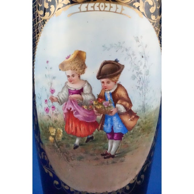 Vintage Empire Hand-Painted Porcelain Vase from Fischer J. Manufactory, 1920s For Sale - Image 12 of 18