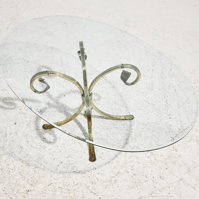 Brass and Glass Coffee Table, 1970s For Sale - Image 3 of 17
