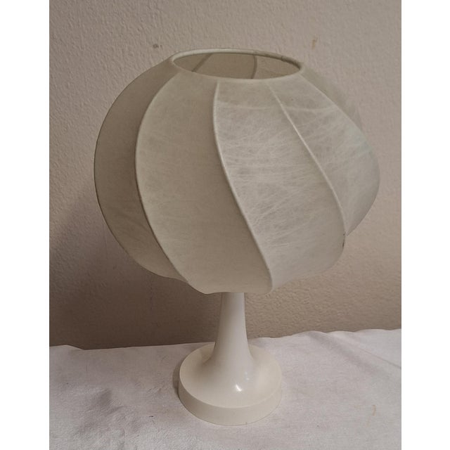 White Plastic Cocoon Table Lamp by Linus Bopp, 1970s For Sale - Image 4 of 8