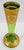 Mid 19th Century Antique Bohemian Moser-Style Green Glass Stick Vase Gold Gilding and Enamel For Sale - Image 5 of 12