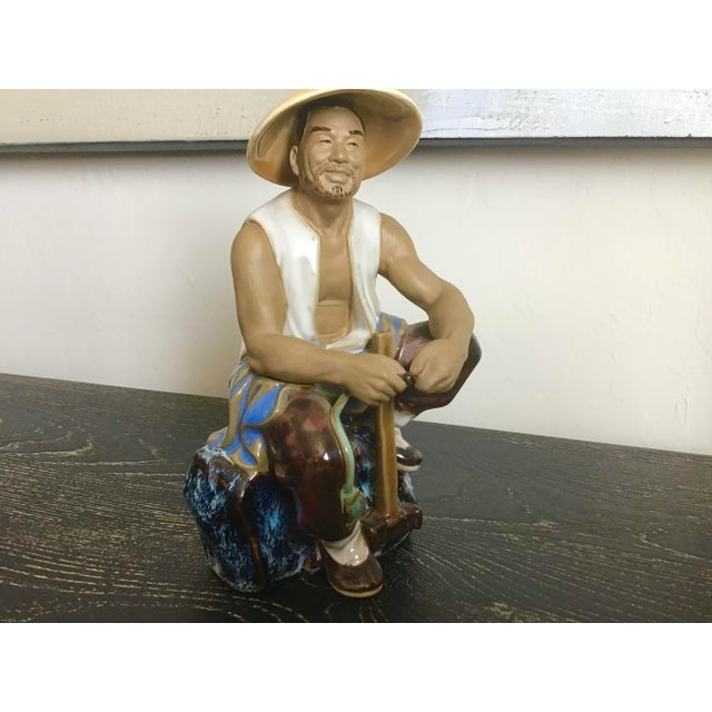 1970s Chinese Men Ceramic Figurine For Sale - Image 4 of 8
