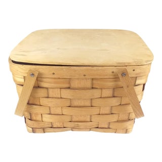 Vintage Bentwood Picnic Basket For Sale