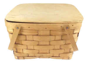 Vintage Bentwood Picnic Basket