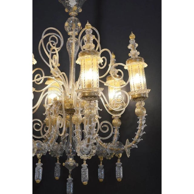 1990s Italian Murano Glass Chandelier. For Sale - Image 4 of 11