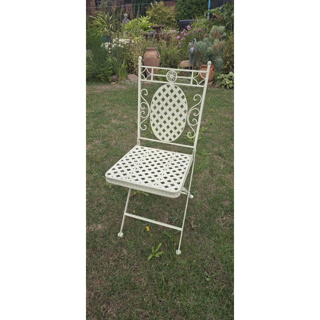 French Cast Iron Patio Set, 1950, Set of 5 For Sale - Image 3 of 9