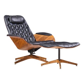 George Mulhauser for Plycraft Mr Chair Mid Century Lounge Chair and Ottoman For Sale