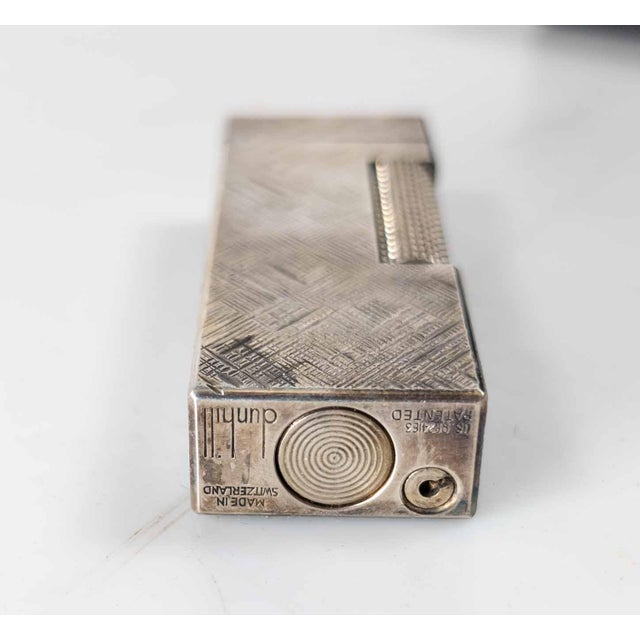 Silver Mid-Century English Dunhill Rollagas Lighter in Silverplate Florentine Pattern For Sale - Image 8 of 12