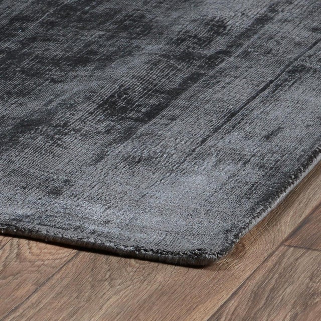 Contemporary Milan Distressed Charcoal Rug - 9 X 12 For Sale - Image 3 of 3