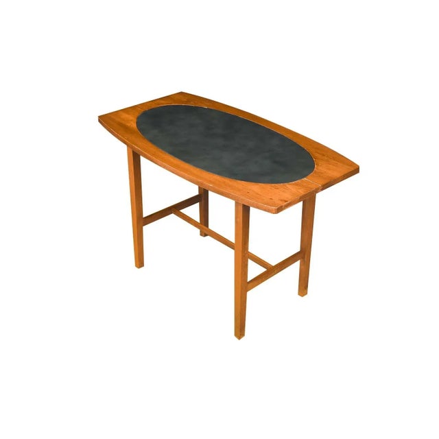 Brown 1960s Paul McCobb Perimeter Group Walnut Leather Side Table For Sale - Image 8 of 12