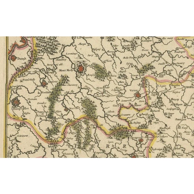 Paper Antique Map of the Duchy of Luxembourg by De Wit, Amsterdam, 1680 For Sale - Image 7 of 11