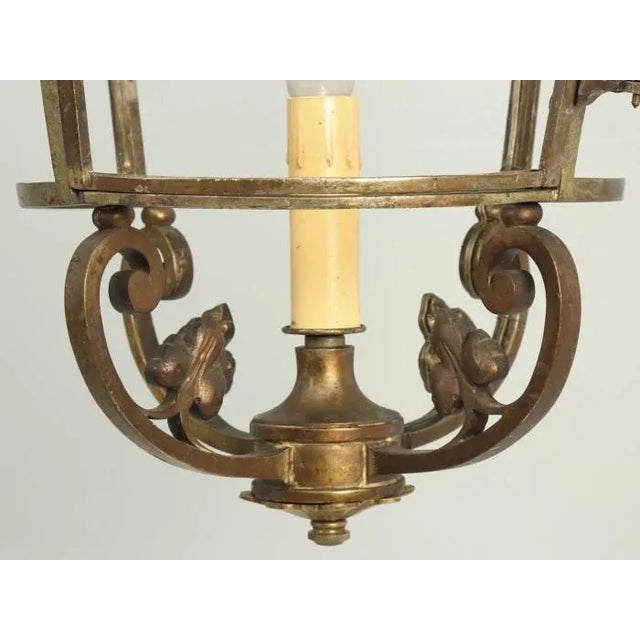Bronze Antique French Solid Bronze Lantern For Sale - Image 8 of 11