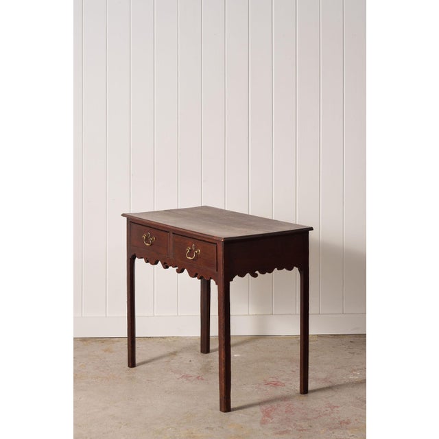 English 18th Century Two Drawer Oak Lowboy For Sale - Image 3 of 12
