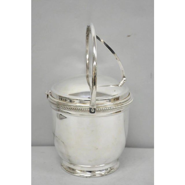 Mid 20th Century Vintage Victorian Silver Plated Reticulating Hinge Ice Bucket W/ "B" Monogram For Sale - Image 5 of 18