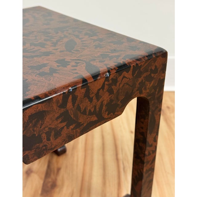 Wood Vintage Petite Stenciled Accent Table, Riser or Plant Stand For Sale - Image 7 of 8