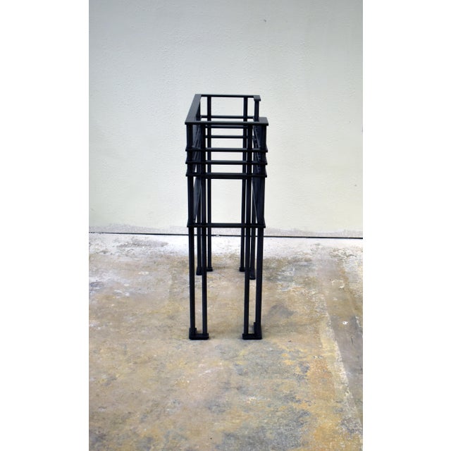 2010s Minimalist Industrial Steel Entry Table With Mirror For Sale - Image 5 of 10