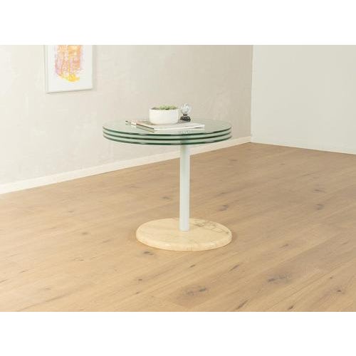 Vintage Postmodern Glass and Marble Side Table For Sale - Image 3 of 14