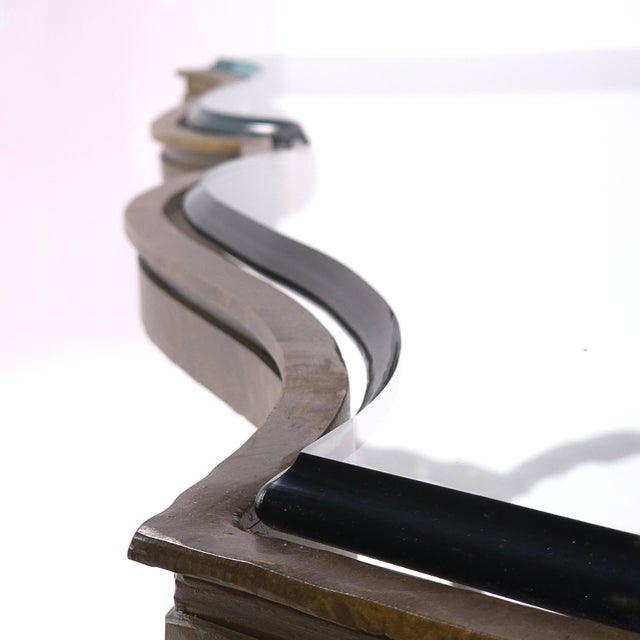 1940s French Art Deco Coffee Table in the Style of Gilbert Poillerat For Sale - Image 4 of 11