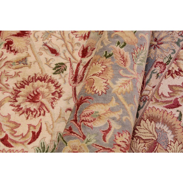 Textile Shabby Chic 1990's Pak-Persian Beige/Gray Wool Rug - 9'0'' X 12'7'' For Sale - Image 7 of 9
