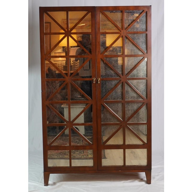 Hickory Chair Furniture Company Hickory Chair Furniture Antiqued Mirrored Bar Cabinet Credenza Breakfront Sideboard For Sale - Image 4 of 6