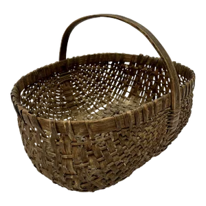Vintage Early 1900s Handcrafted Buttocks Style Gathering Basket