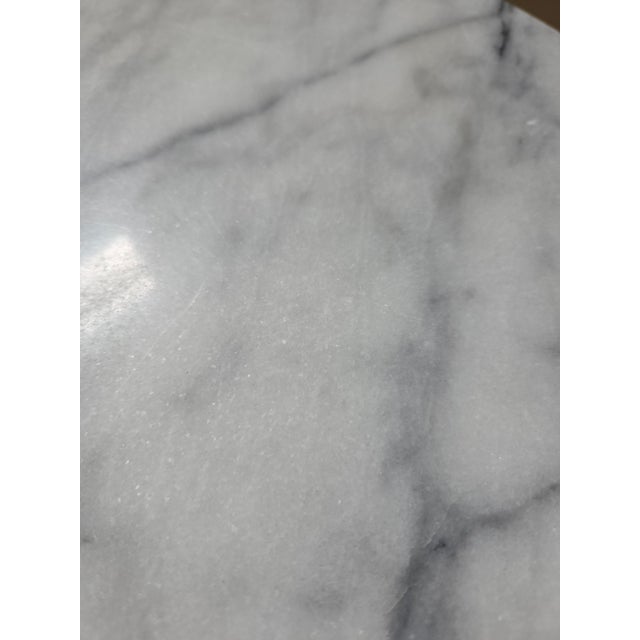 Metal Mid 20th Century Marble Top Bistro Cafe Table For Sale - Image 7 of 14