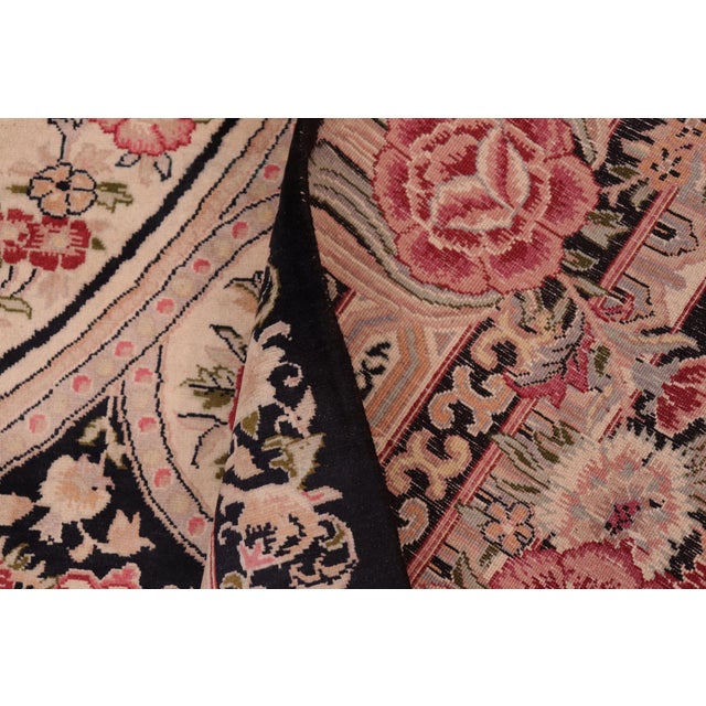 Textile Elegant Pak-Persian Black/Beige Wool Rug - 8'1'' X 10'2'' For Sale - Image 7 of 9