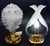 Glass 1970s Set of 2 Murano Glass "Swan Shape" Table Lamps Trasparent Leaves For Sale - Image 7 of 10