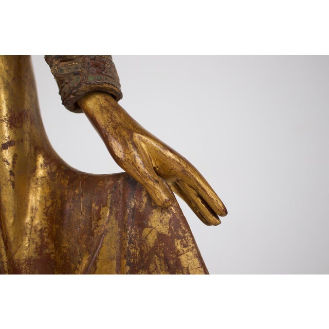 Burmese Artist, Mandalay Buddha Sculpture, 19th Century, Wood For Sale - Image 6 of 11