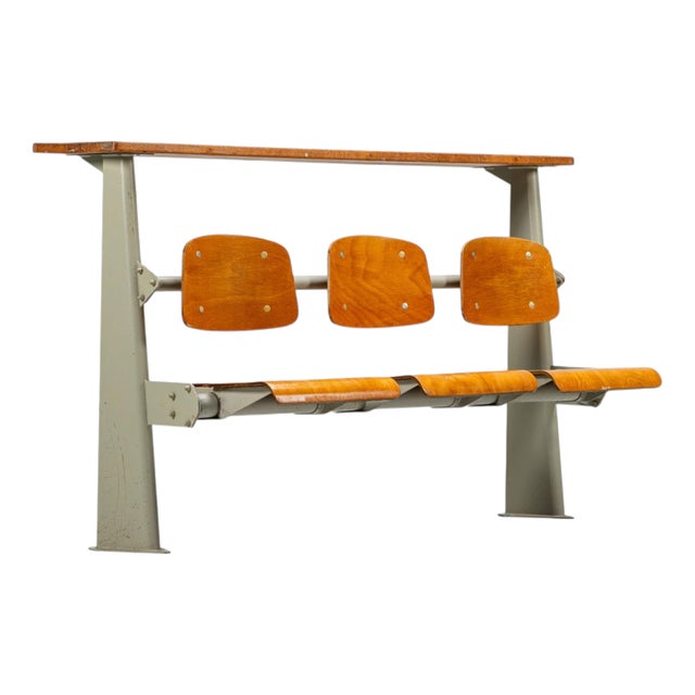 Lectura Hall Chairs attributed to Jean Prouvé for Ensic, France, 1950s For Sale