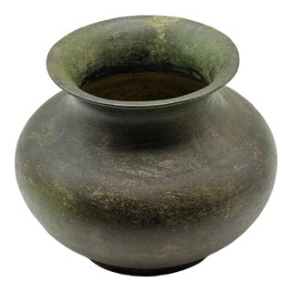 Antique Unmarked Bronze Vase With Natural Patina For Sale