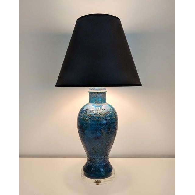 Bitossi Mid Century Blue Ginger Jar Lamp Chairish