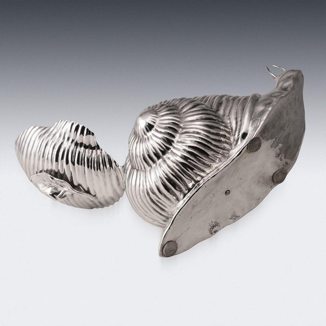 Silver Vintage Silver-Plated Snail Ice Bucket by Teghini, Italy, 1970s For Sale - Image 8 of 18