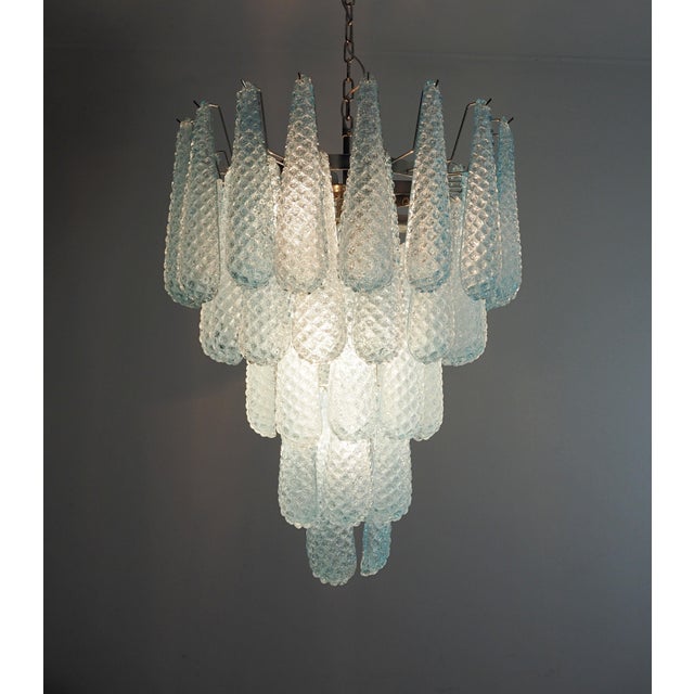 Magic Murano Blue Drops Chandeliers, 1980s, Set of 2 For Sale - Image 12 of 15