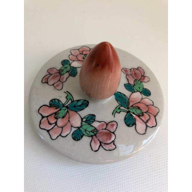 Ceramic Vintage Chinese Porcelain Palm Beach Chinoiserie Style Large Floral Ginger Jar For Sale - Image 7 of 9