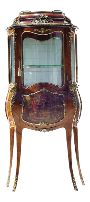 19th C. French Bronze Mounted Secretary /Vitrine Cabinet