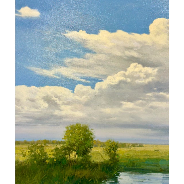 2020s Summer Sky Over the Marsh Original Oil Painting by G. Hodges For Sale - Image 5 of 6