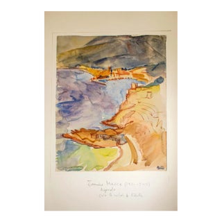 Mid 20th Century "Poule Le Cachet De L’Atelier" Naturalistic Aquarelle Watercolor Painting on Paper by Janine Marca For Sale