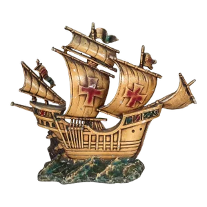 Mid-Century Cast Metal Sailing Ship Motif Door Stop