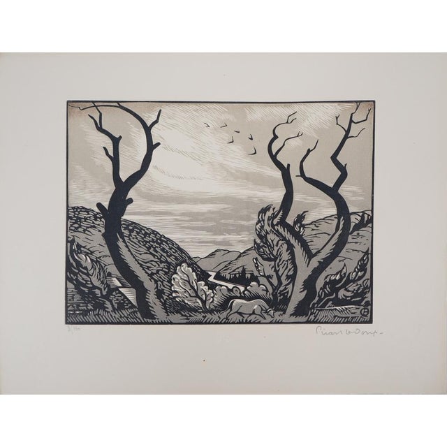 Charles Picart Le Doux, The Tormented Trees, 1925, Original Woodcut For Sale - Image 3 of 6