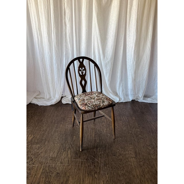 Set of Four Vintage Oval Back Dining Chairs With Floral Cushion For Sale - Image 11 of 13
