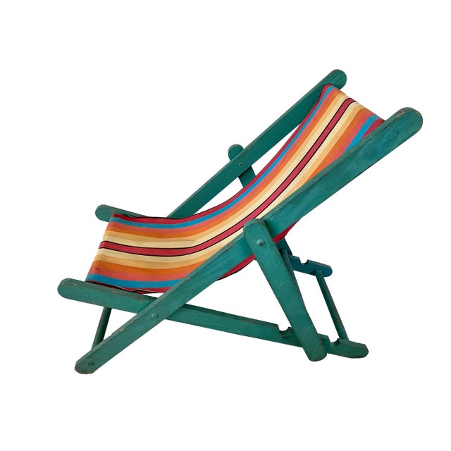 1940s Resort Folding Beach Chair For Sale - Image 4 of 10