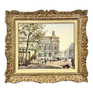 Constantine Kluge Parisian Painting in Carved Frame For Sale