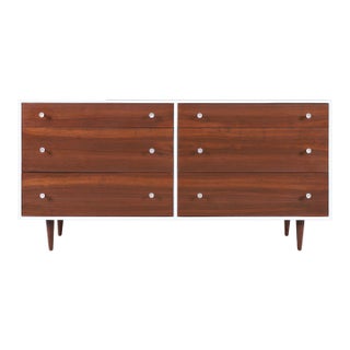 Mid-Century Walnut and Lacquered Dresser by Milo Baughman for Glenn of California, 1950s For Sale